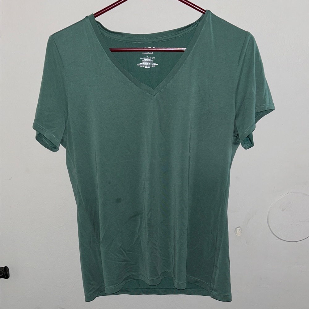 Women's Green V-Neck Top
